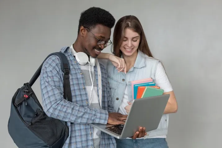 Students are using a computer.
